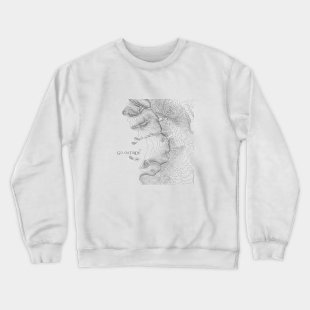 Topographic map, go outside Crewneck Sweatshirt by chris@christinearnold.com